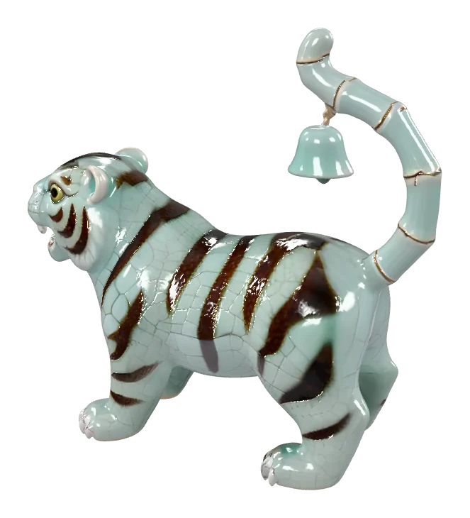 Celadon Tiger Figurine